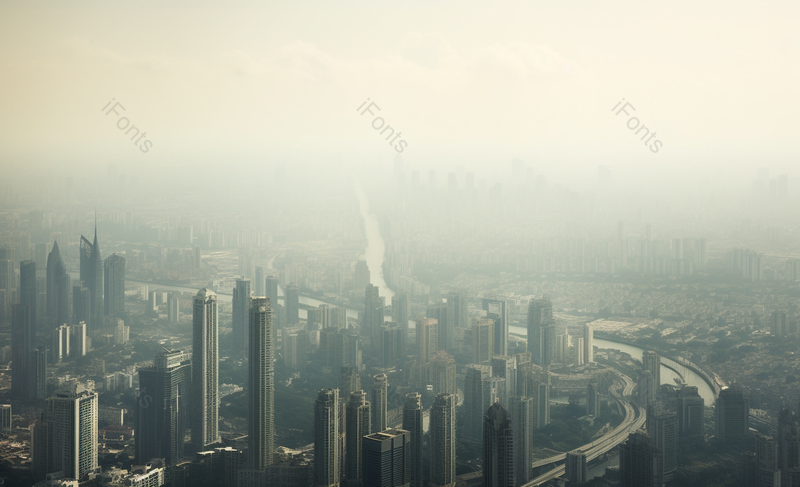 都市有雾气的建筑风光高楼大厦,高清,摄影图,摄影图片,图片大全,摄影图免费下载